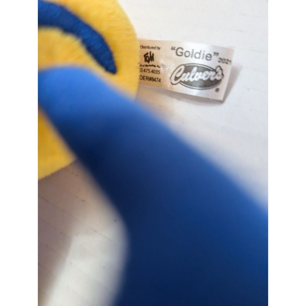 Culvers Goldie cheese curd stuffed toy advertising blue yellow glasses 5 in TOM - Picture 5 of 8